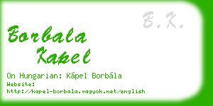 borbala kapel business card
