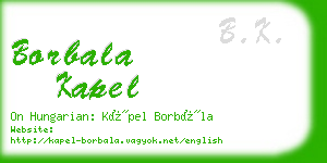 borbala kapel business card